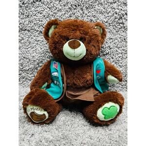 Bear Thin Mints Girls Scout USA With Jacket Stuffed Plush Animal Toy Brown